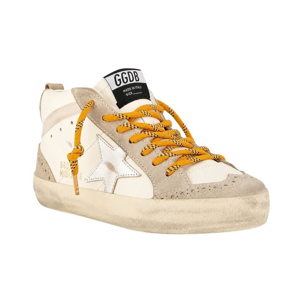 Golden Goose Mid Star Leather Sneaker, Beige